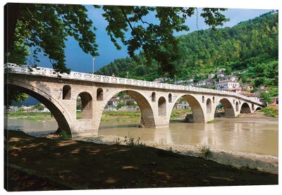 Stone bridge over River Osum, Berat, Albania Canvas Art Print