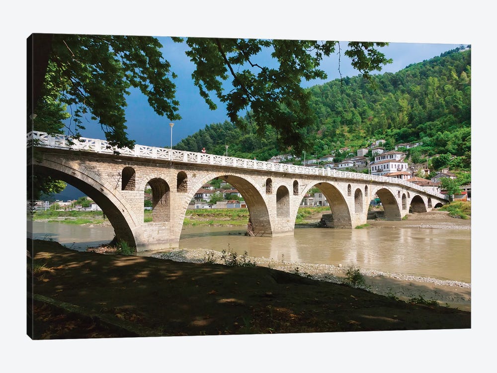Stone bridge over River Osum, Berat, Albania by Keren Su 1-piece Canvas Art Print