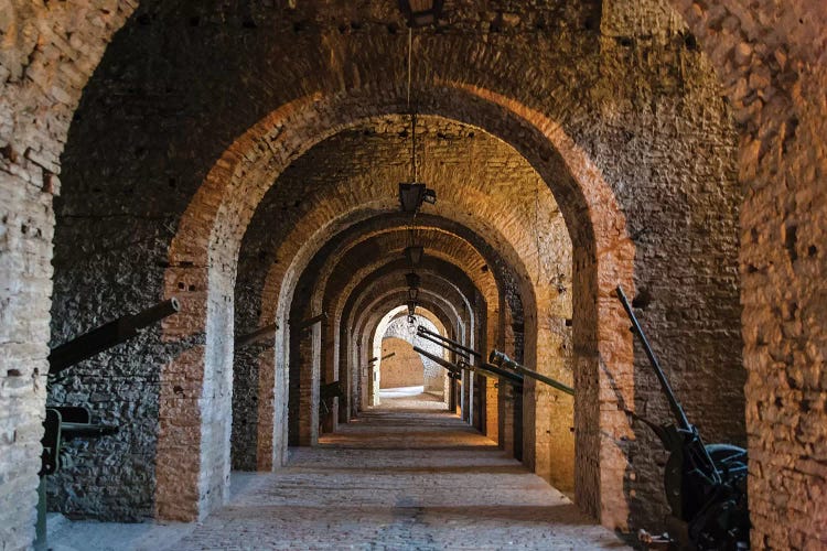 Tunnel inside the castle of Gjirokaster in the mountain, Albania