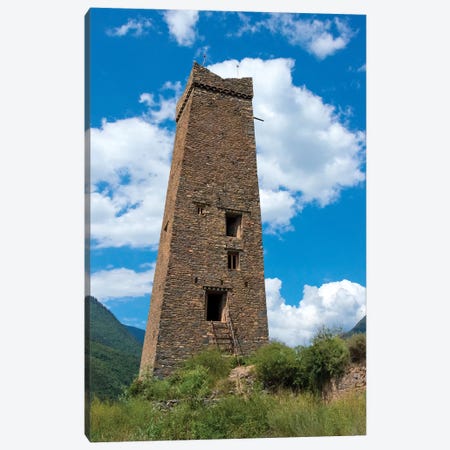Watchtower of Songgang Tibetan house in the mountain, Ngawa Tibetan and Qiang Autonomous Prefecture Canvas Print #KES56} by Keren Su Art Print