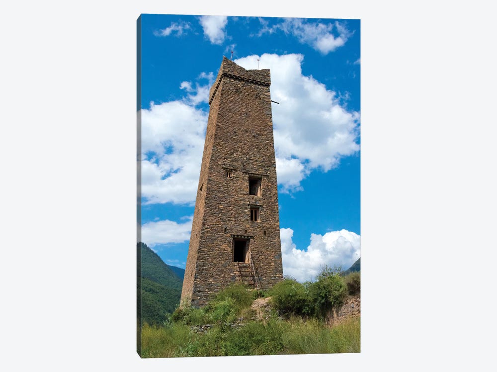 Watchtower of Songgang Tibetan house in the mountain, Ngawa Tibetan and Qiang Autonomous Prefecture by Keren Su 1-piece Canvas Art
