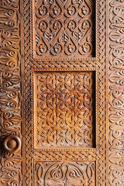 Wooden door, Holy Trinity Cathedral of Tbilisi, also known as Sameba, Tbilisi, Georgia