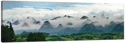 Limestone hills in mist, Xingping, Yangshuo, Guangxi, China Canvas Art Print - China Art