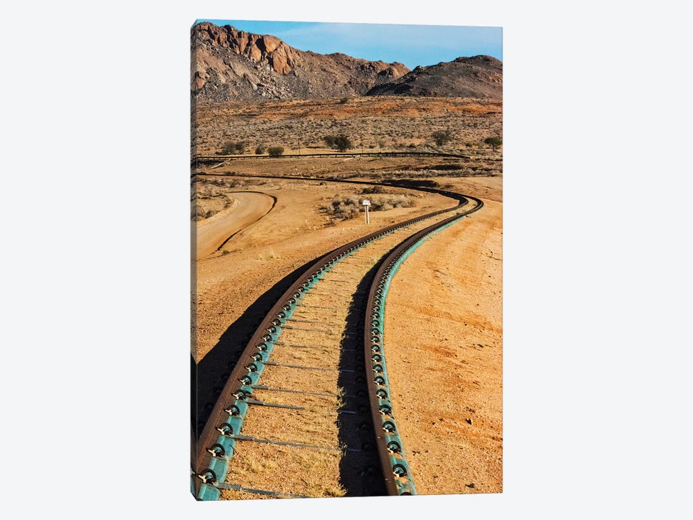 Railway tracks through southern Namib Desert, Karas Region, Namibia by Keren Su 1-piece Art Print