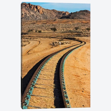 Railway tracks through southern Namib Desert, Karas Region, Namibia Canvas Print #KES86} by Keren Su Canvas Art