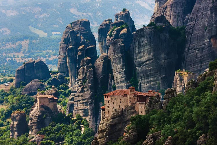 St. Nikolaos Anapafsas Monastery and Monastery of Roussanou, Meteora, Greece