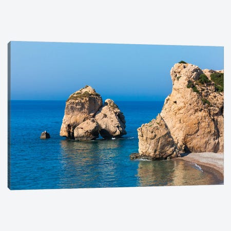 The rock of Aphrodite in the Mediterranean, Paphos (Pafos), Republic of Cyprus Canvas Print #KES97} by Keren Su Canvas Art Print
