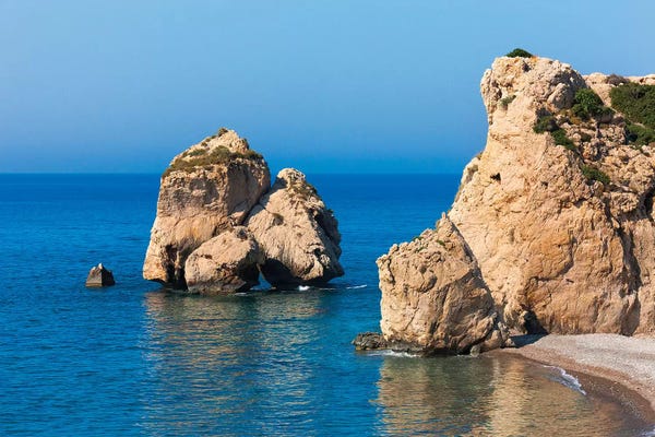 Keren Su: The rock of Aphrodite in the Mediterranean, Paphos (Pafos), Republic of Cyprus by Keren Su