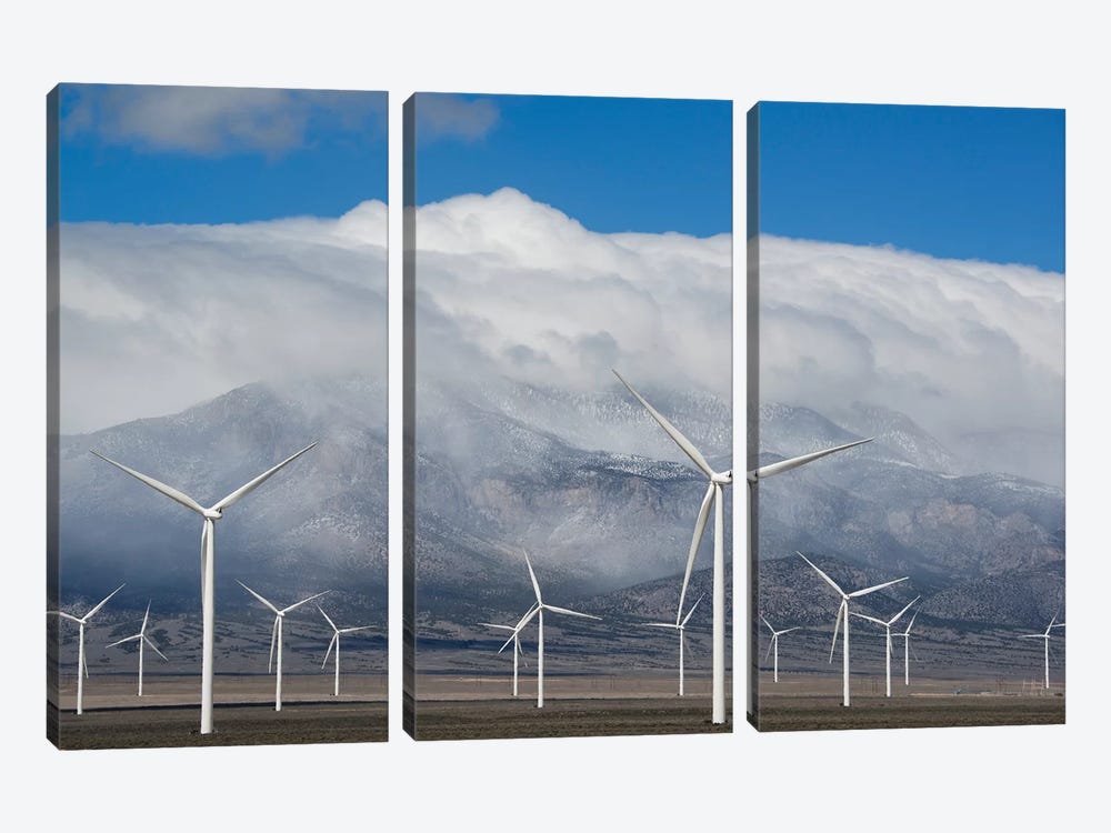 Wind Turbines, Schell Creek Range, Nevada by Kevin Schafer 3-piece Canvas Art