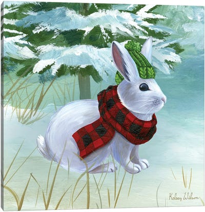 Winterscape III-Rabbit Canvas Art Print