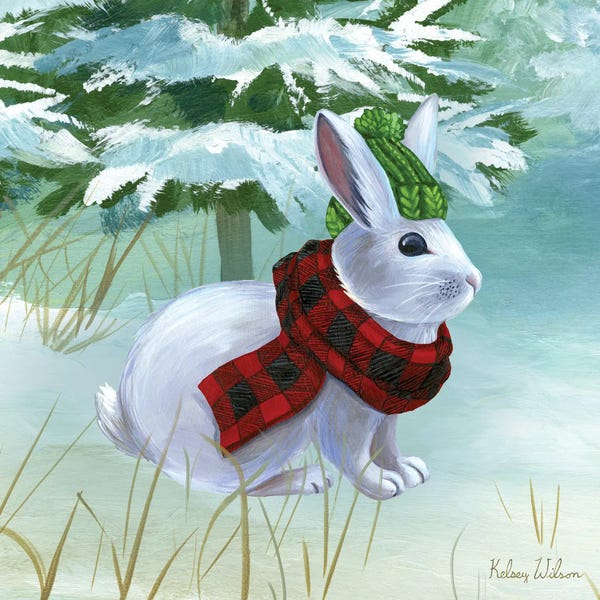 Christmas Animals: Winterscape III-Rabbit by Kelsey Wilson