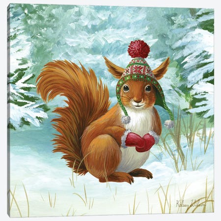 Winterscape IV-Squirrel Canvas Print #KEW11} by Kelsey Wilson Canvas Wall Art