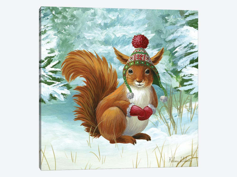 Winterscape IV-Squirrel by Kelsey Wilson 1-piece Canvas Wall Art
