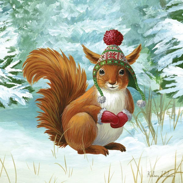 Kelsey Wilson: Winterscape IV-Squirrel by Kelsey Wilson