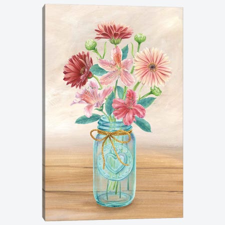 Floral Jar I Canvas Print #KEW1} by Kelsey Wilson Canvas Art Print