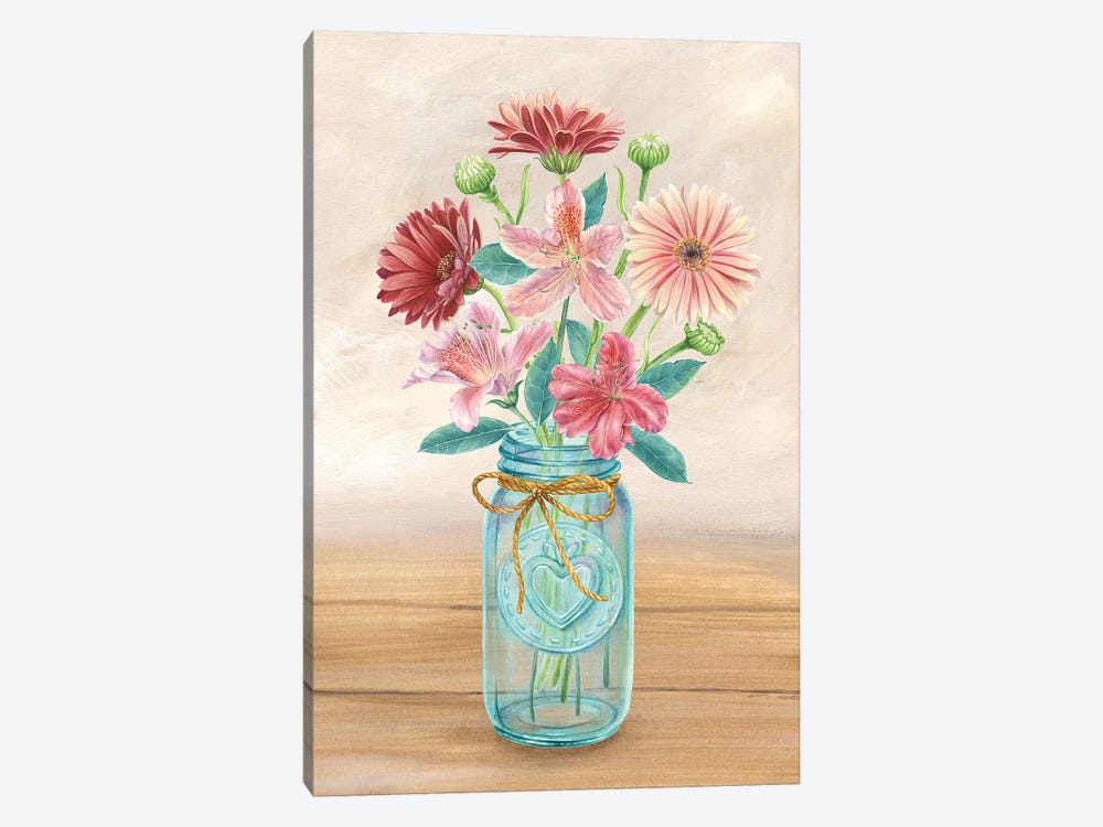 Floral Jar I by Kelsey Wilson 1-piece Canvas Wall Art