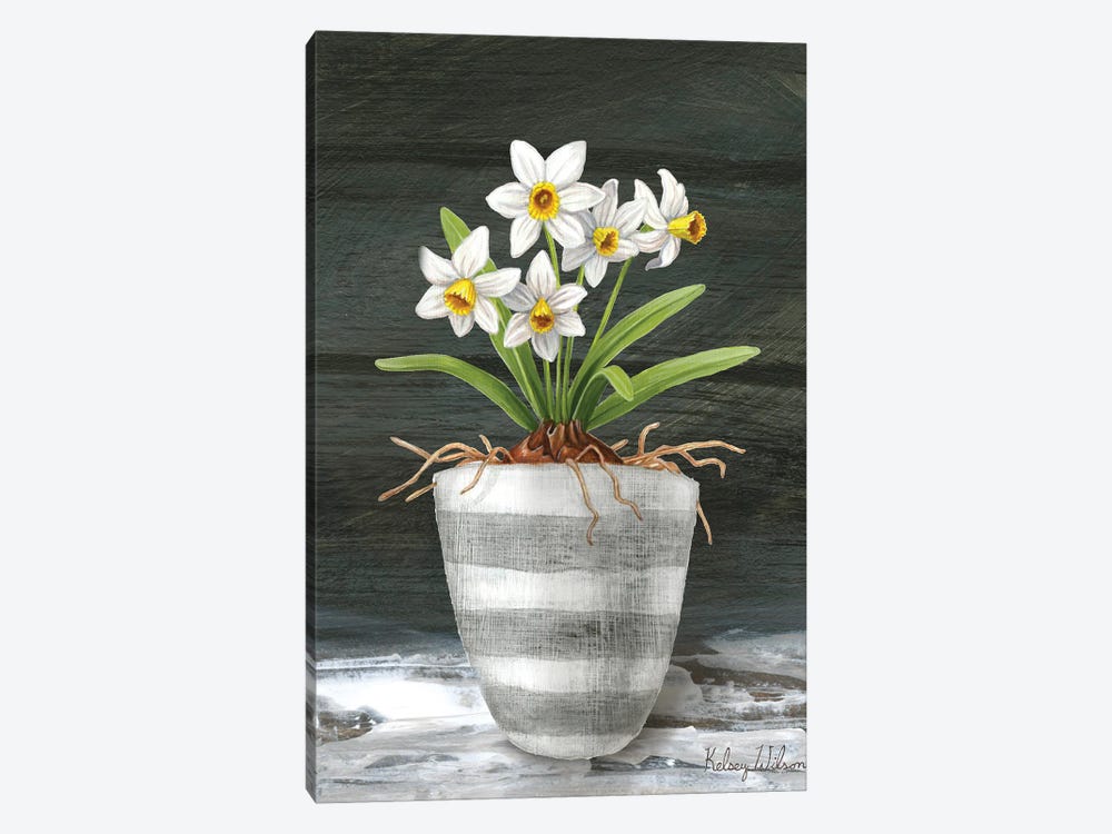 Farmhouse Garden II-White Daffodils by Kelsey Wilson 1-piece Canvas Art Print