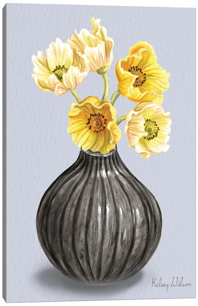 Poppies In Vase I Canvas Art Print