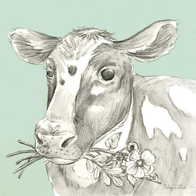 Watercolor Pencil Farm Color II-Cow by Kelsey Wilson art print