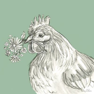 Watercolor Pencil Farm Color X-Hen by Kelsey Wilson art print