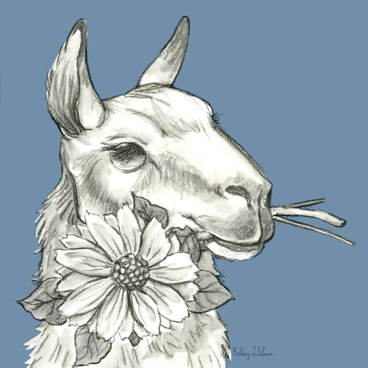 Watercolor Pencil Farm Color XI-Llama 2 by Kelsey Wilson wall art
