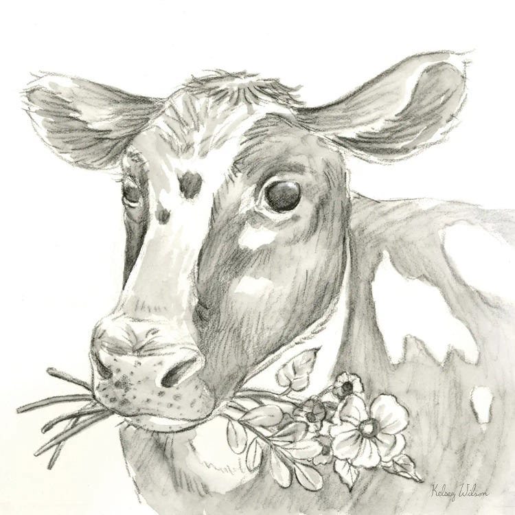 Watercolor Pencil Farm II-Cow