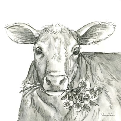 Watercolor Pencil Farm VIIi-Cow 2 by Kelsey Wilson art print