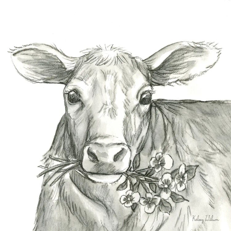 Watercolor Pencil Farm VIIi-Cow 2