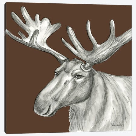 Watercolor Pencil Forest Color I Moose Canvas Print #KEW59} by Kelsey Wilson Canvas Art