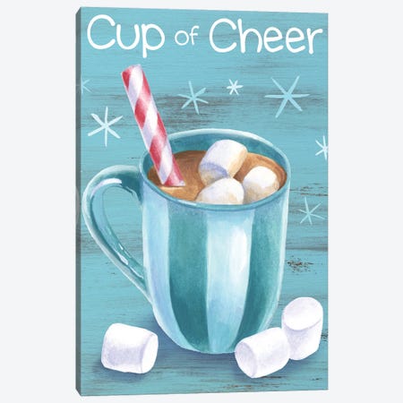 Peppermint Cocoa I-Cup of Cheer Canvas Print #KEW5} by Kelsey Wilson Canvas Artwork
