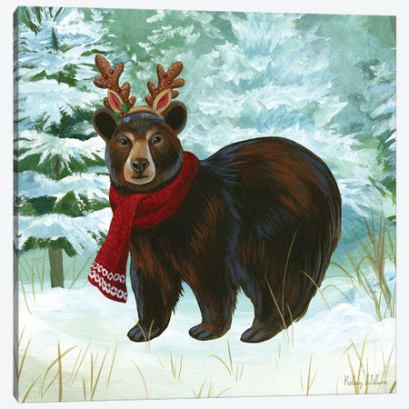 Winterscape I-Bear Canvas Print #KEW8} by Kelsey Wilson Canvas Art Print