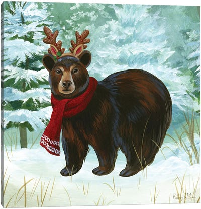 Winterscape I-Bear Canvas Art Print