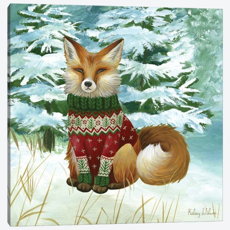 Winterscape II-Fox Canvas Print #KEW9} by Kelsey Wilson Canvas Print