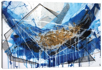 Geo Swoosh Blue Canvas Art Print - Kristen Elizabeth