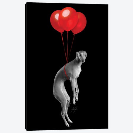 Party Dog I Canvas Print #KFD103} by Kathrin Federer Canvas Artwork