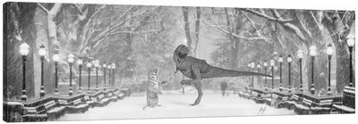 Dance With Me Canvas Art Print - Kids Dinosaur Art