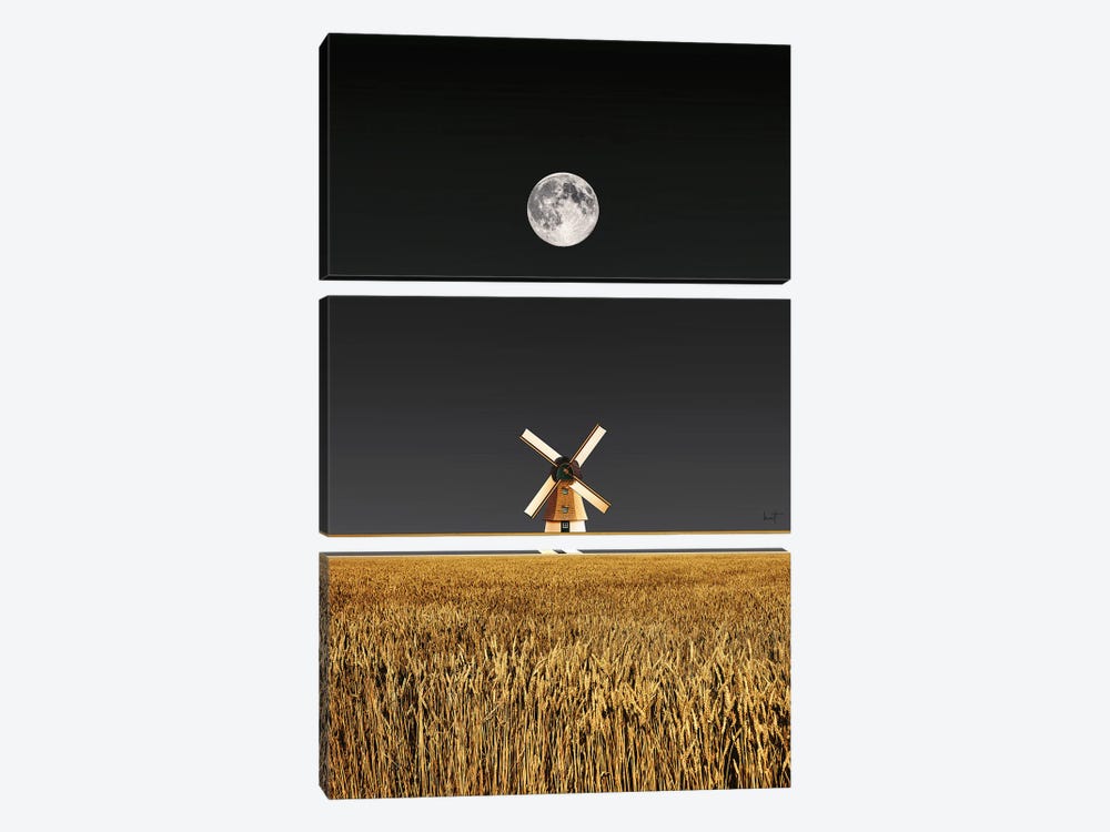 Gold Windmill by Kathrin Federer 3-piece Canvas Print