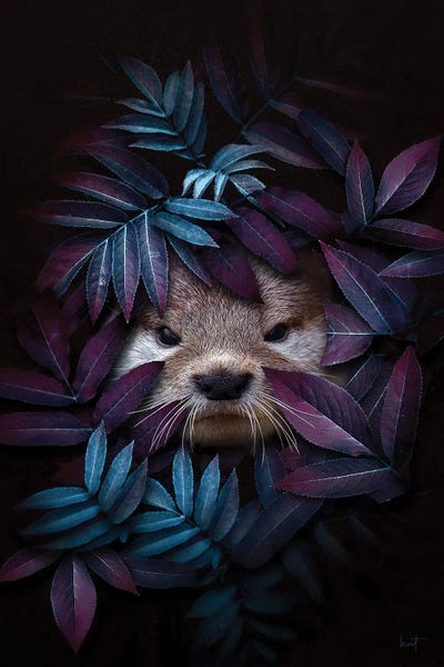 Cheeky Small-Clawed Otter by Kathrin Federer framed canvas print