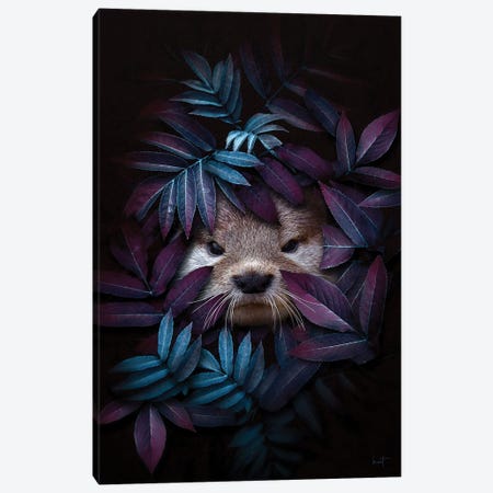 Cheeky Small-Clawed Otter Canvas Print #KFD224} by Kathrin Federer Canvas Wall Art