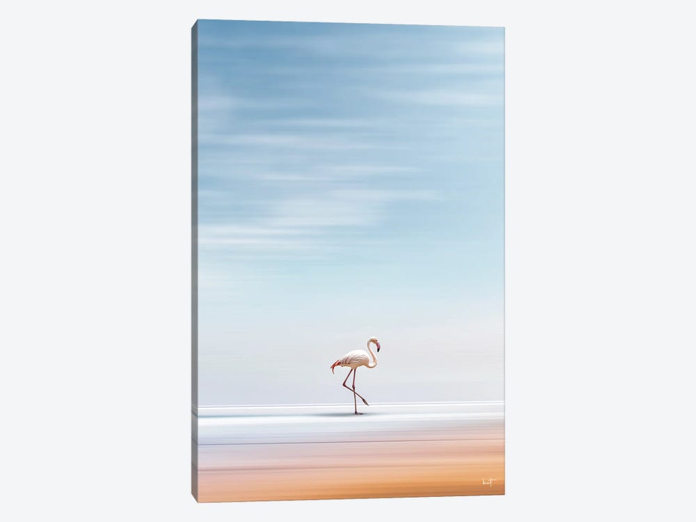 Beach Flamingo by Kathrin Federer 1-piece Art Print