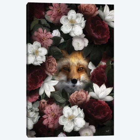 Floral Fox Canvas Print #KFD253} by Kathrin Federer Canvas Art