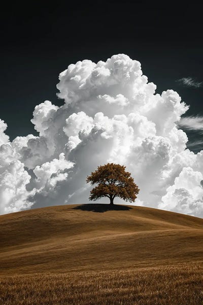 Bullscloud And Tree by Kathrin Federer framed canvas print