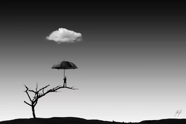 Minimalist Photography: Umbrella Man II by Kathrin Federer