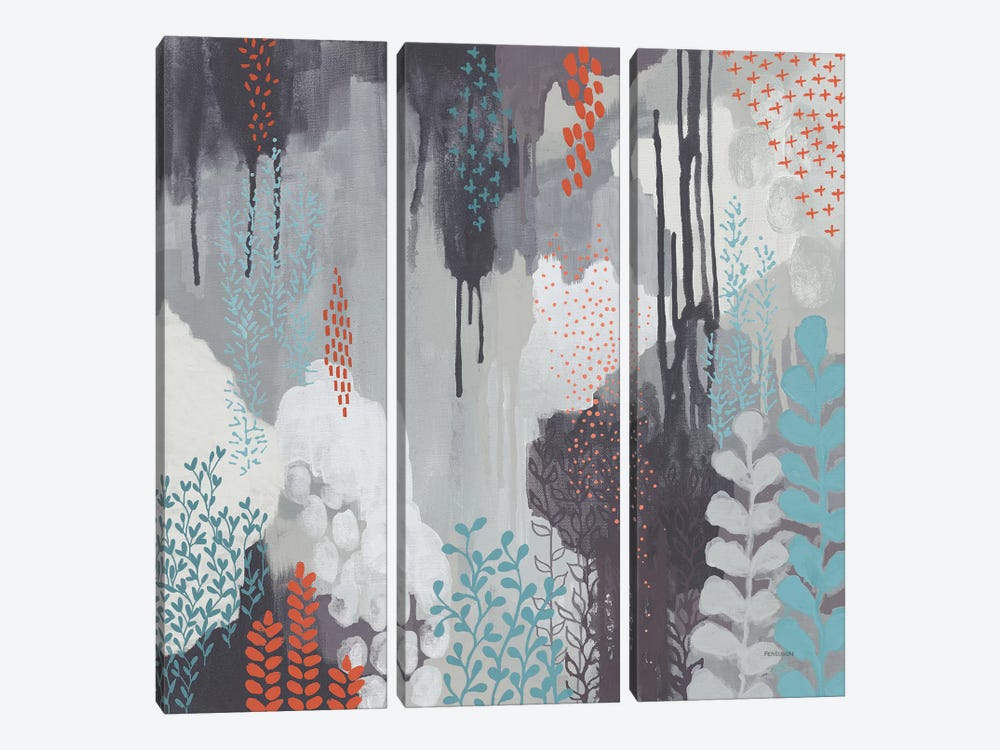 Gray Forest I by Kathy Ferguson 3-piece Canvas Artwork