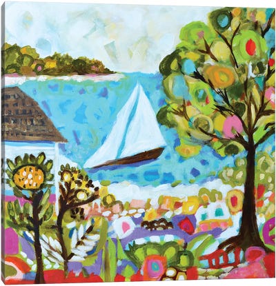 Nautical Whimsy V Canvas Art Print - Sailboat Art
