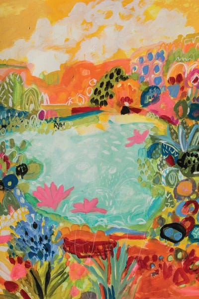 Whimsical Pond I by Karen Fields multi panel art