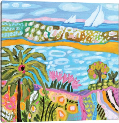 Palm Retreat Canvas Art Print - Whimsical Décor
