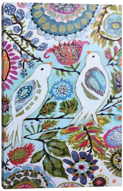 Paper Birds II Canvas Art Print - Karen Fields