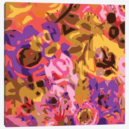 Warm Abstract Floral I Canvas Print #KFI53} by Karen Fields Canvas Wall Art