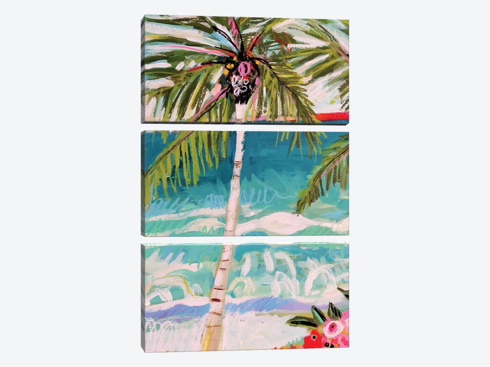 Palm Tree Whimsy I by Karen Fields 3-piece Canvas Art